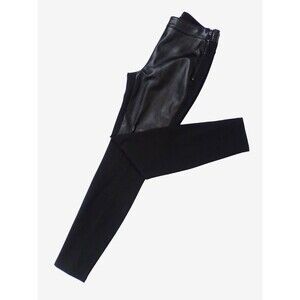 White House Black Market Faux Leather 2 Tone Pocket Black Leggings Size 2